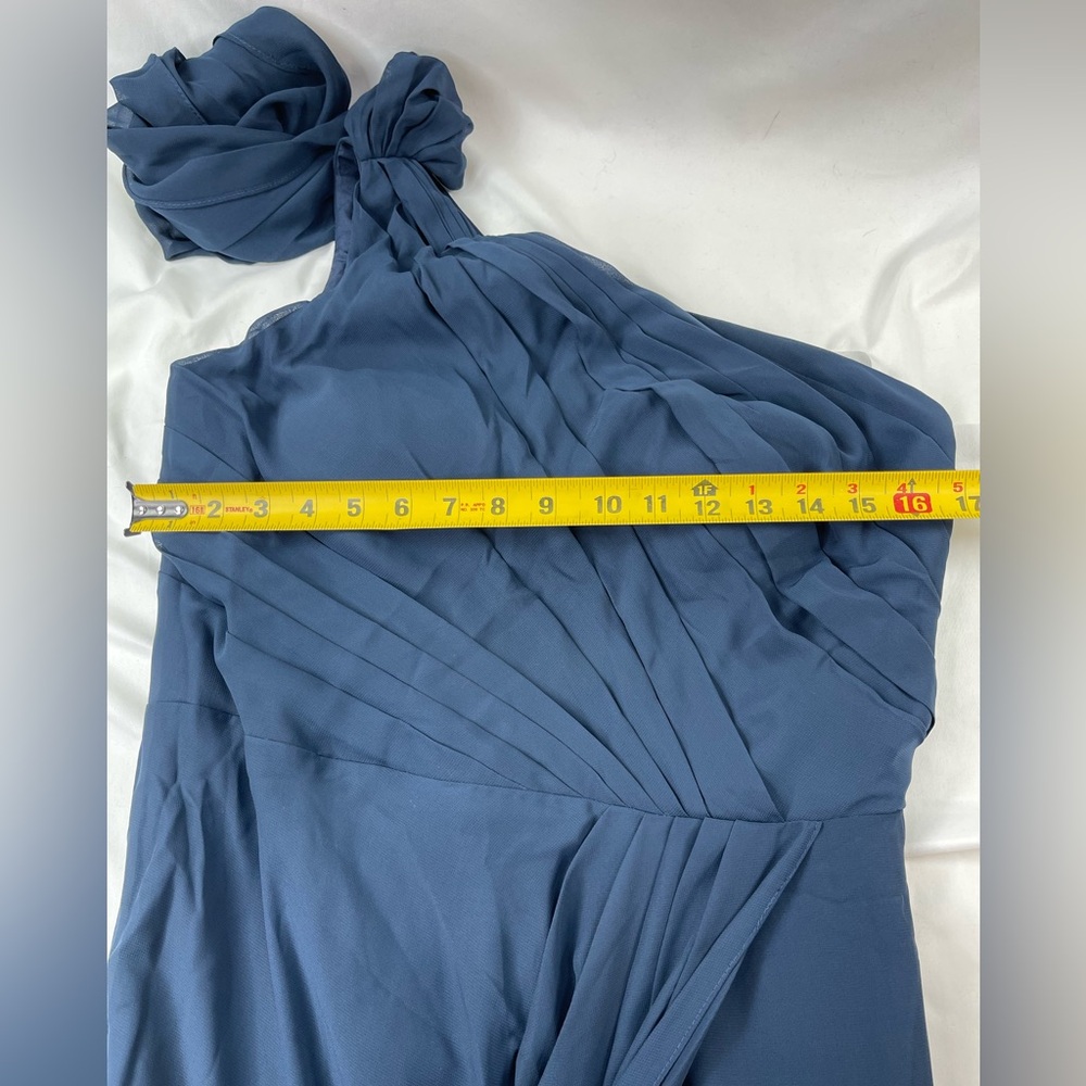 JJs House Blue Gown, One Shoulder - Picture 12 of 14